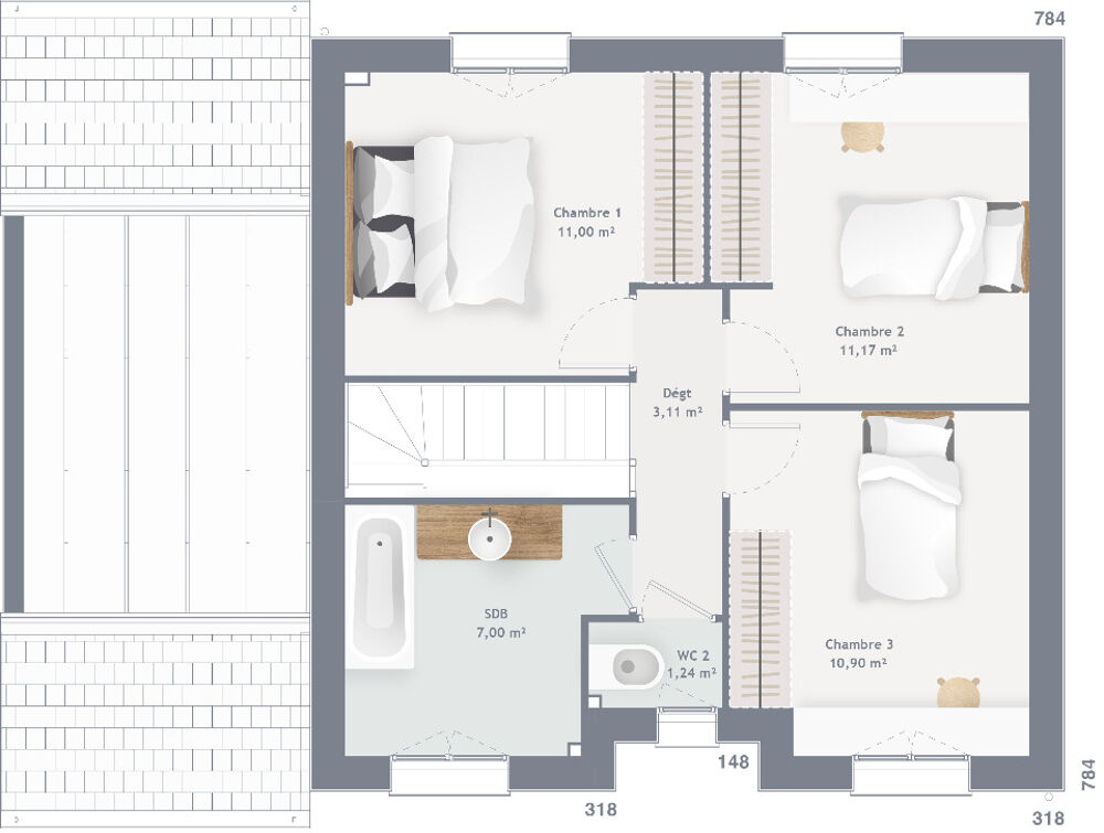 vente Maison - 5 pice(s) - 90 m Saint-Sylvain (14190)