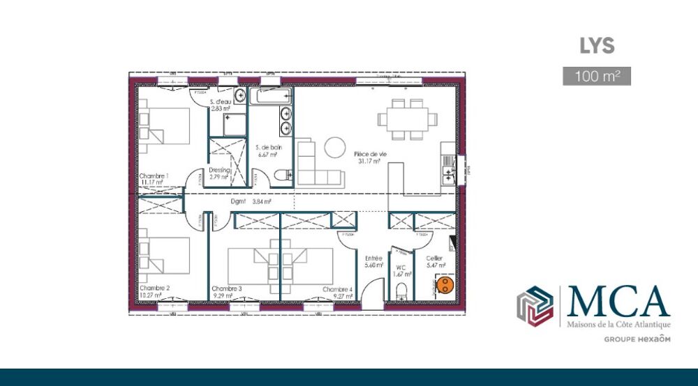 vente Maison - 4 pi�ce(s) - 70 m� Bieujac (33210)