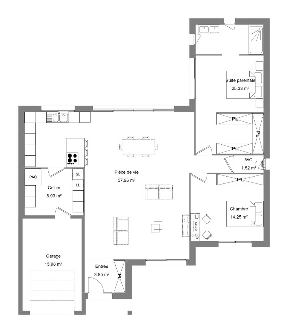 MAISON À CONSTRUIRE DE 100 M² PROCHE DE BOURGES, 3 PIÈCE....