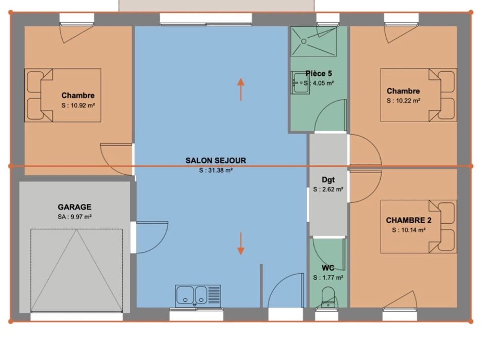 vente Maison - 3 pièce(s) - 70 m² Bouhet (17540)