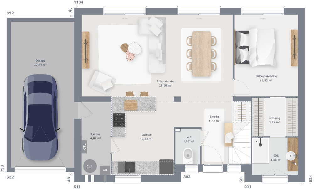 MAISON À CONSTRUIRE DE 140 M² PROCHE DE NEMOURS, 8 PIÈCE....