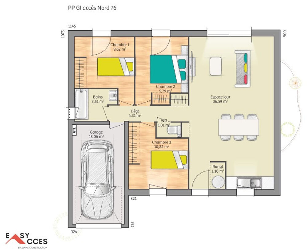 VENTE : maison de 4 pièces (76 m²) à Parigné-l'Évêque<BR....