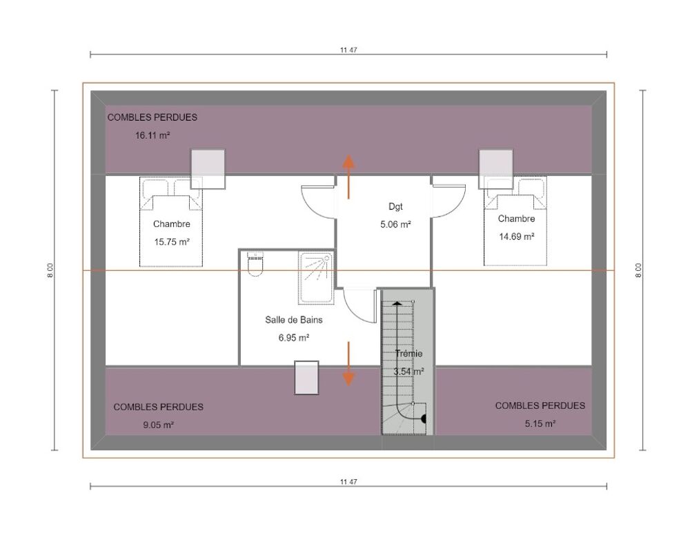 vente Maison - 2 pièce(s) - 104 m² Mettray (37390)