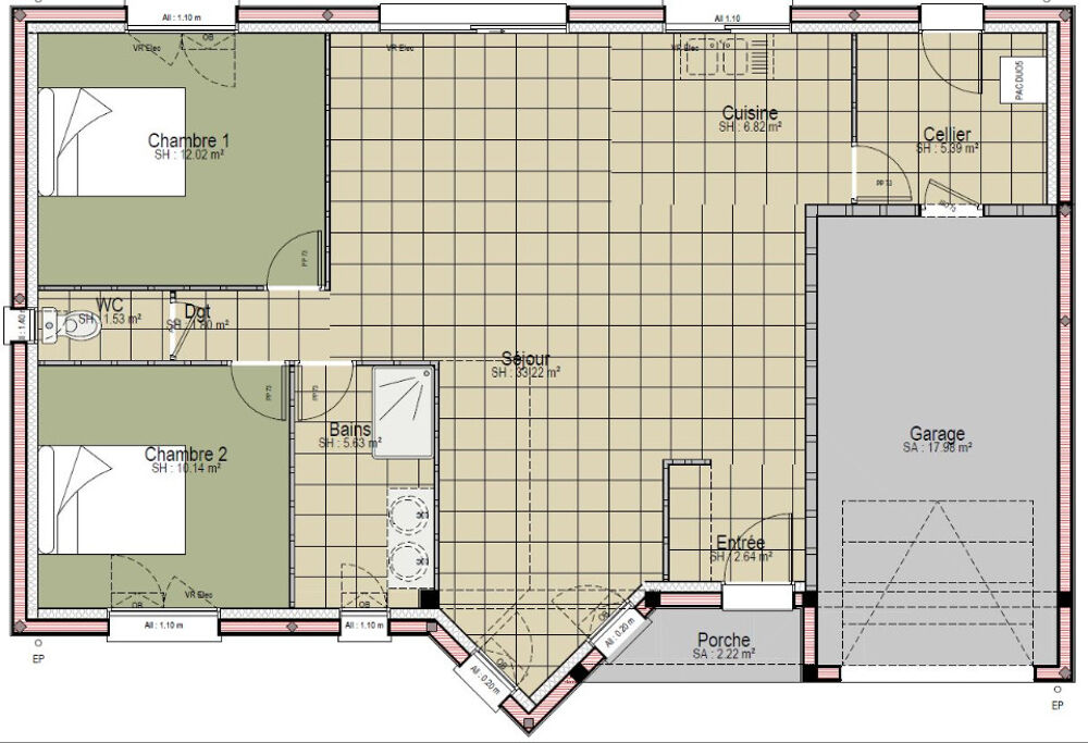 Saint-Mars-d'Outillé : maison de 3 pièces (80 m²) à vend....