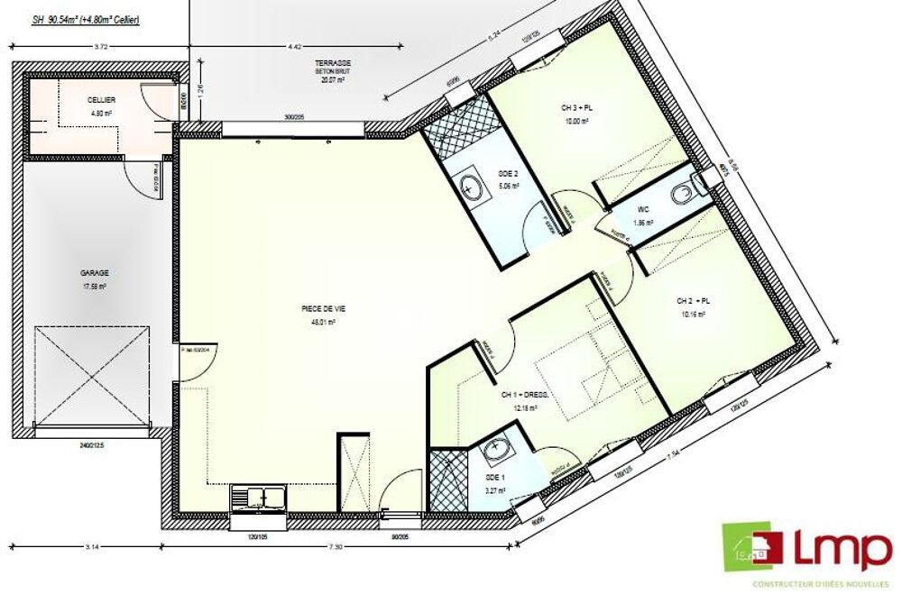 MAISON À CONSTRUIRE DE 90 M² AVEC 4 PIÈCES À LA BARRE-DE....