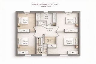  Maison 6 pi�ces 111 m� Baugy