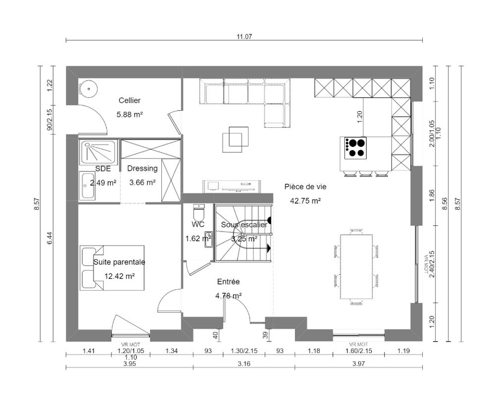 vente Maison - 5 pièce(s) - 150 m² Neuville-Saint-Rémy (59554)