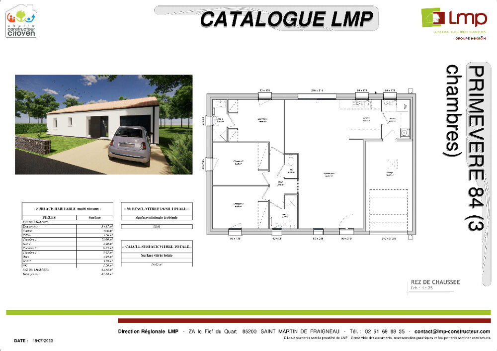 VENTE d'une maison de 4 pièces (84 m²) à Beaufou Idé....