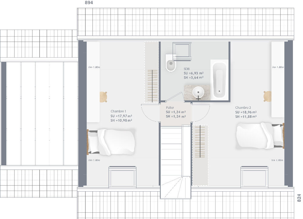 vente Maison - 5 pice(s) - 85 m Vernon (27200)