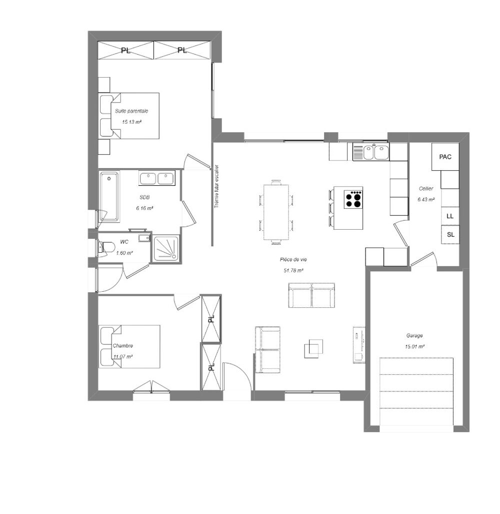 vente Maison - 4 pièce(s) - 90 m² Saint-Martin-d'Auxigny (18110)
