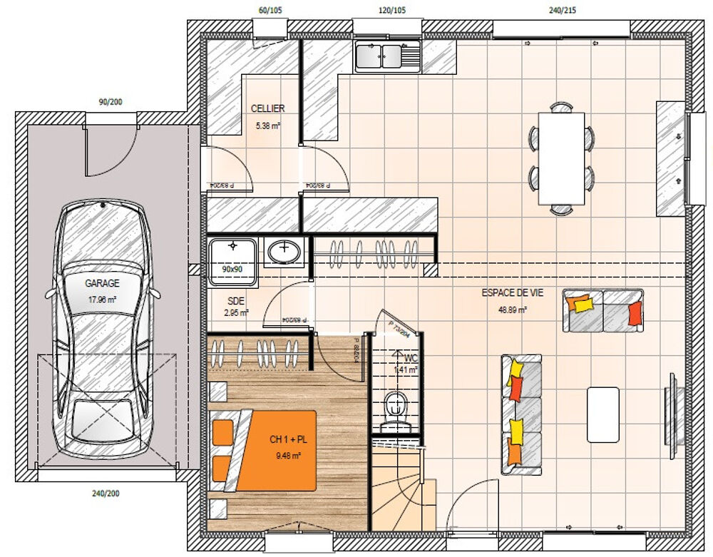 MAISON À CONSTRUIRE DE 133 M² IDÉALEMENT SITUÉE AU CELLE....