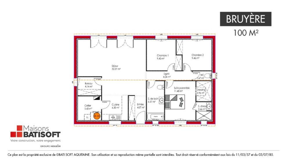 vente Maison - 5 pièce(s) - 100 m² Salles (33770)
