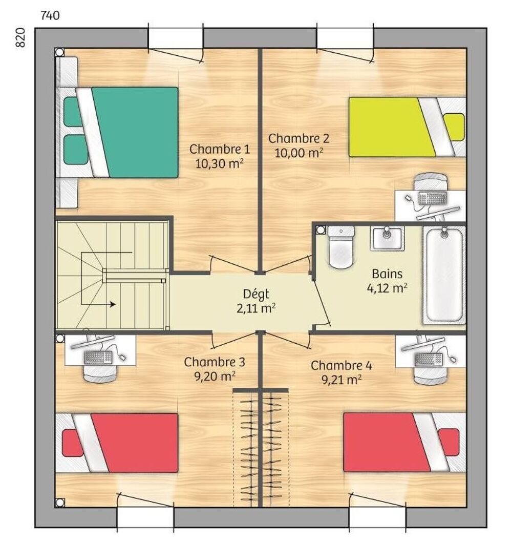 vente Maison - 6 pièce(s) - 91 m² Incarville (27400)