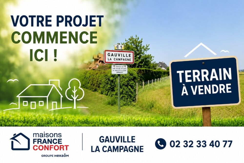 vente Terrain - 902 m² Gauville-la-Campagne (27930)
