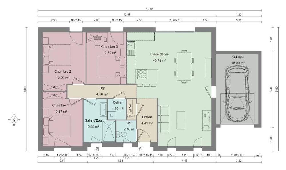 vente Maison - 6 pièce(s) - 93 m² Arry (80120)