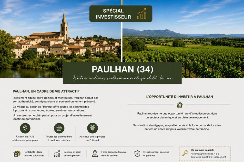 vente Terrain - 190 m² Paulhan (34230)