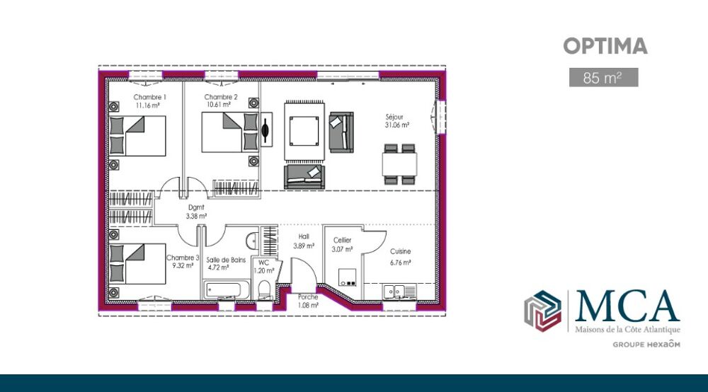 La maison, de plain-pied, comprend 2 belles chambres, un....