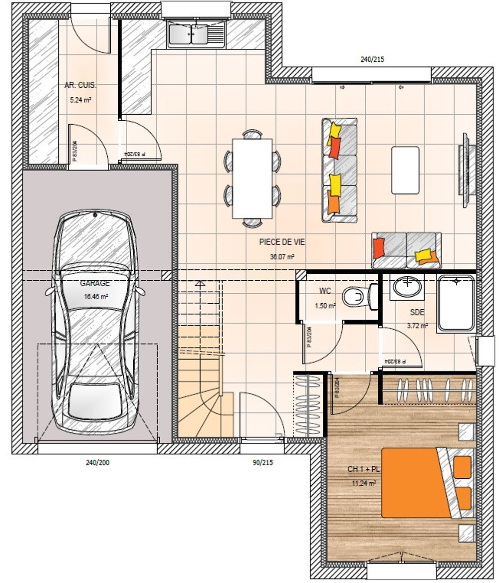 Maison de 5 pièces (91 m²) à vendre à Corzé Proche d....