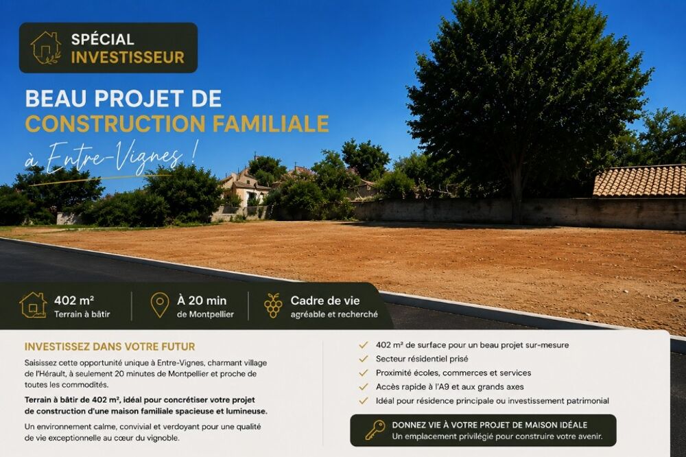 vente Terrain - 402 m² Saint-Christol (34400)