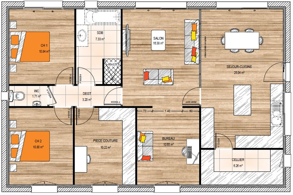 vente Maison - 5 pièce(s) - 102 m² Martigné-Briand (49540)