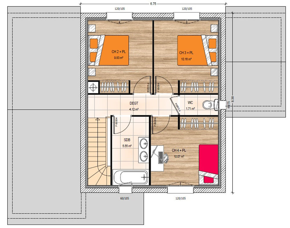 vente Maison - 5 pièce(s) - 105 m² Melay (49120)