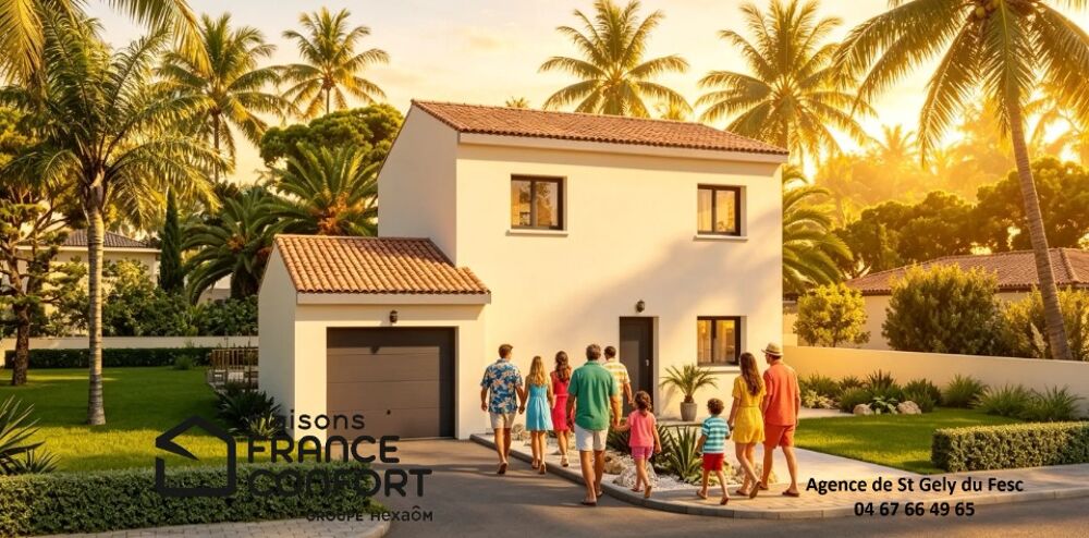Villa de 78 m² implantée ici sur une parcelle de 355 m² ....