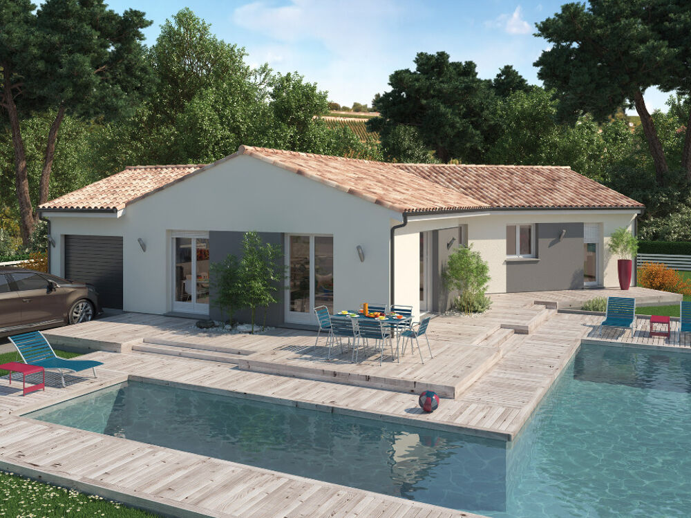 De plain-pied ce modèle de maison contemporaine a été co....