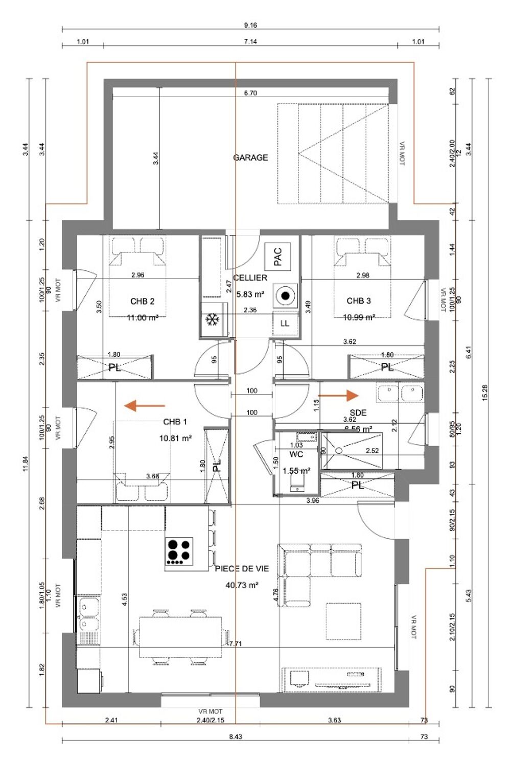 vente Maison - 4 pièce(s) - 87 m² Replonges (01750)