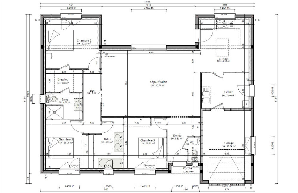 MAISON À CONSTRUIRE DE 110 M² PROCHE DU MANS, 5 PIÈCES<B....