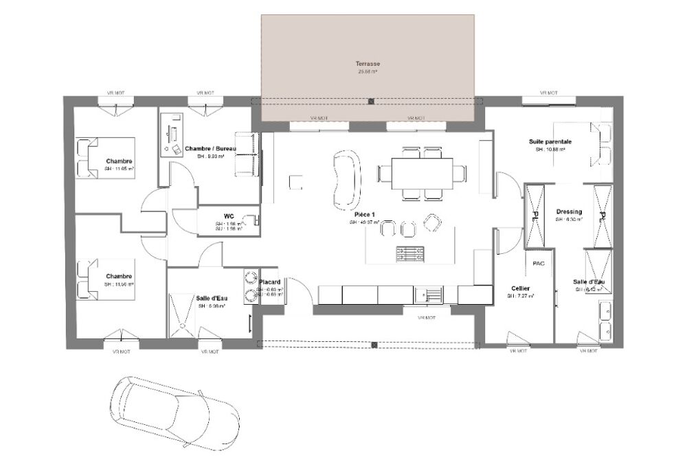 MAISON À CONSTRUIRE DE 140 M² AU BLANC, 4 PIÈCES <BR....