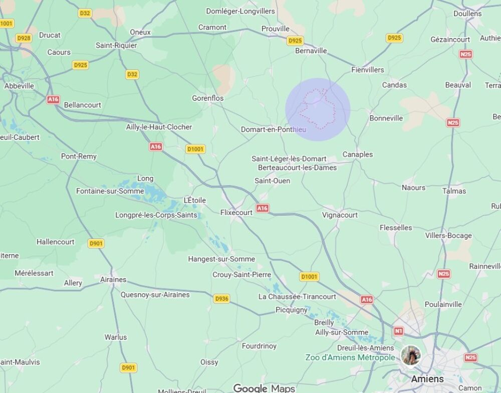vente Terrain - 1306 m² Berneuil (80620)