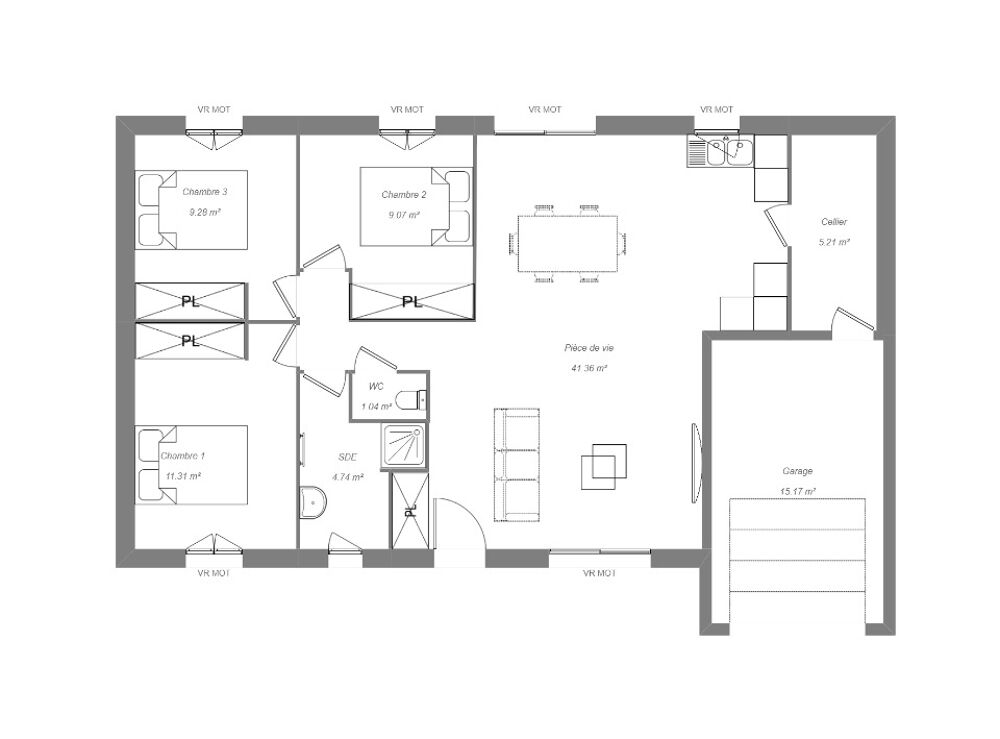MAISON À CONSTRUIRE DE 80 M² PROCHE DE JOUÉ-LÈS-TOURS<BR....