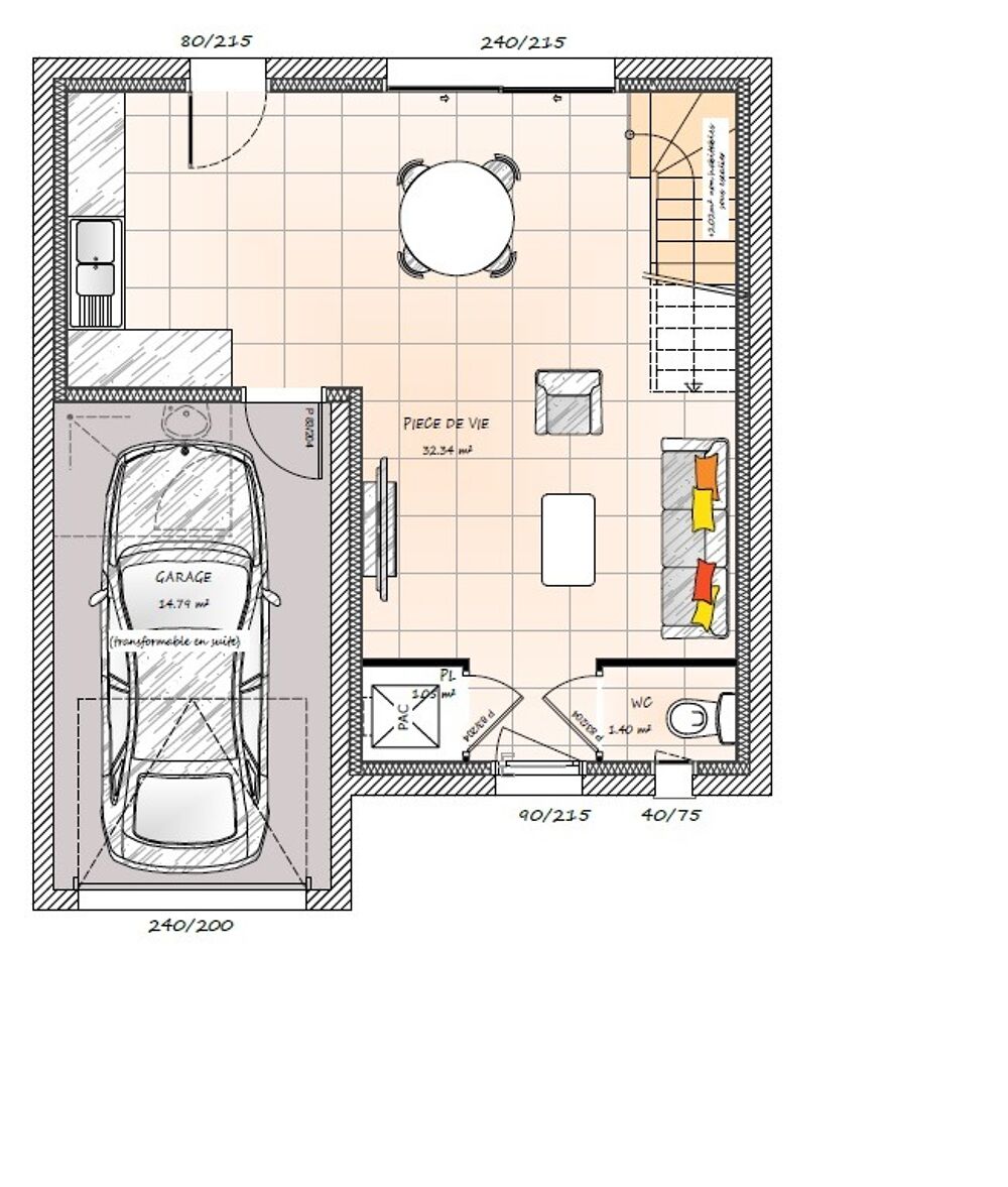 vente Maison - 5 pièce(s) - 79 m² Baugé (49150)