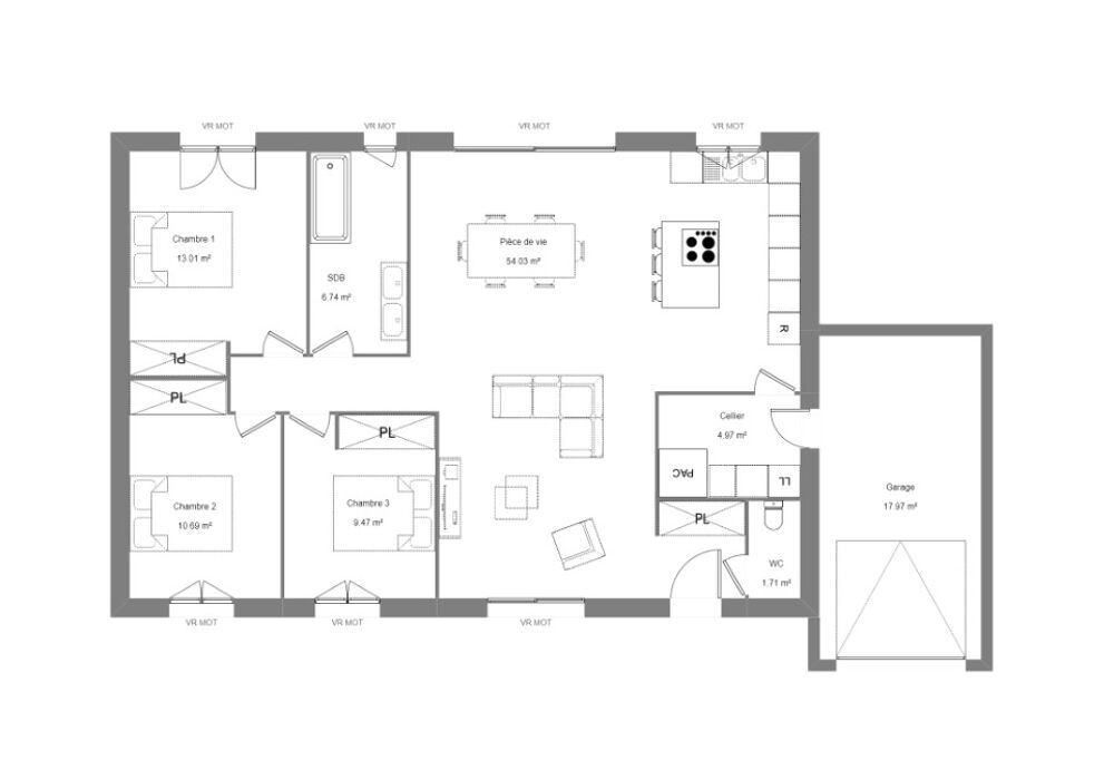 MAISON À CONSTRUIRE DE 90 M² PROCHE DE CHÂTEAUROUX EN EM....
