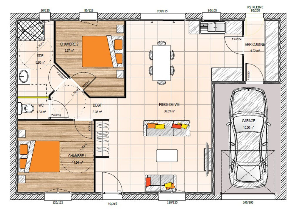 MAISON À CONSTRUIRE DE 70 M² PROCHE DE CHOLET AVEC 4 PIÈ....
