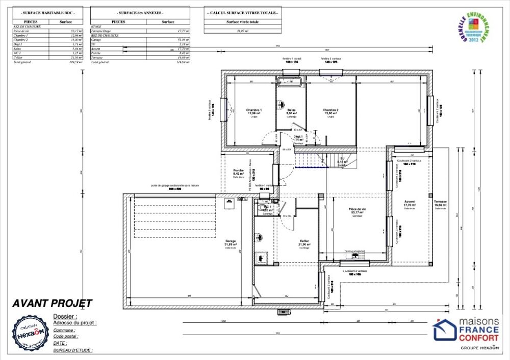 MAISON À CONSTRUIRE DE 149 M² À PÉRONNAS AVEC 5 PIÈCES P....