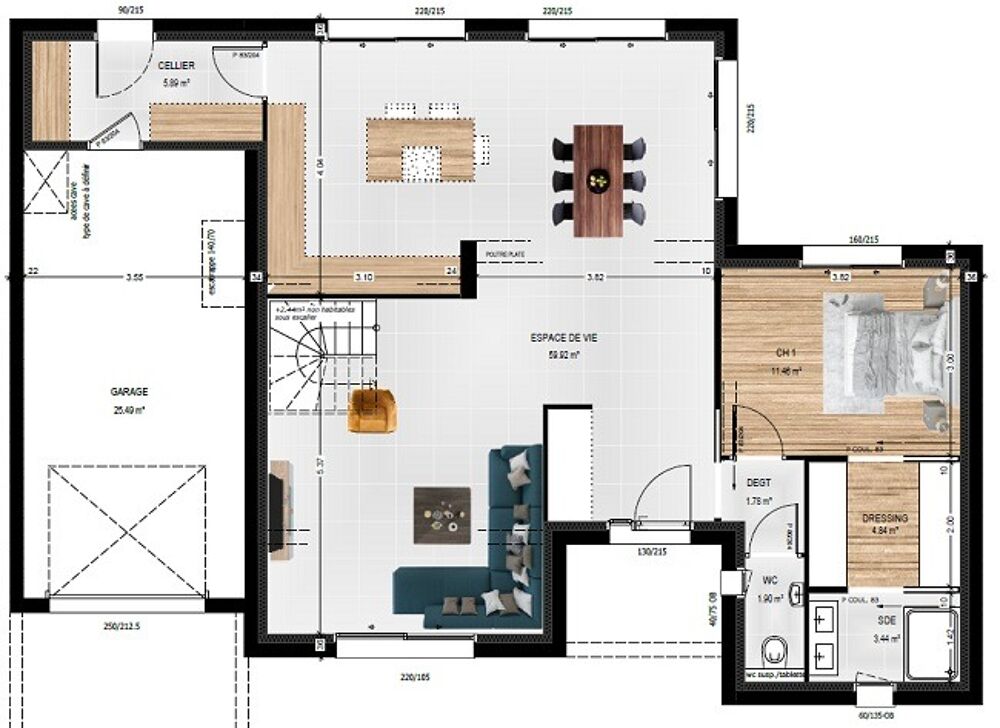 MAISON À CONSTRUIRE DE 139 M² PROCHE D'ANGERS, 6 PIÈCES<....