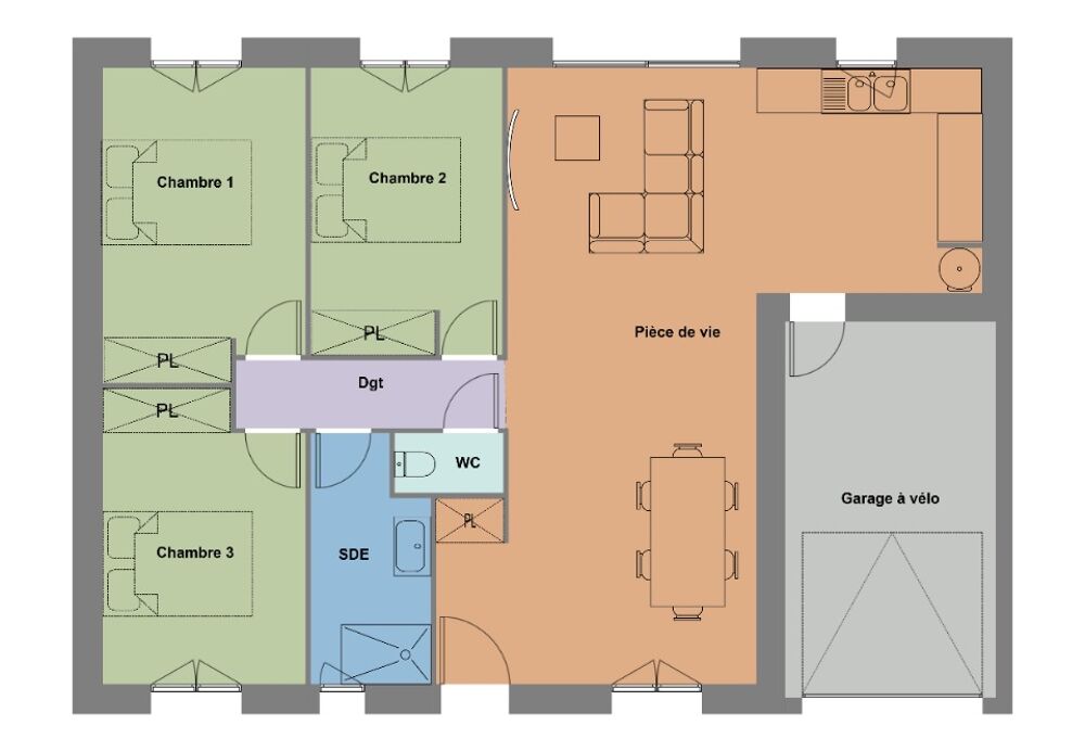 MAISON À CONSTRUIRE DE 75 M² IDÉALEMENT SITUÉE À CORCOUÉ....