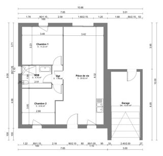  Maison 2 pices 50 m Ginestas