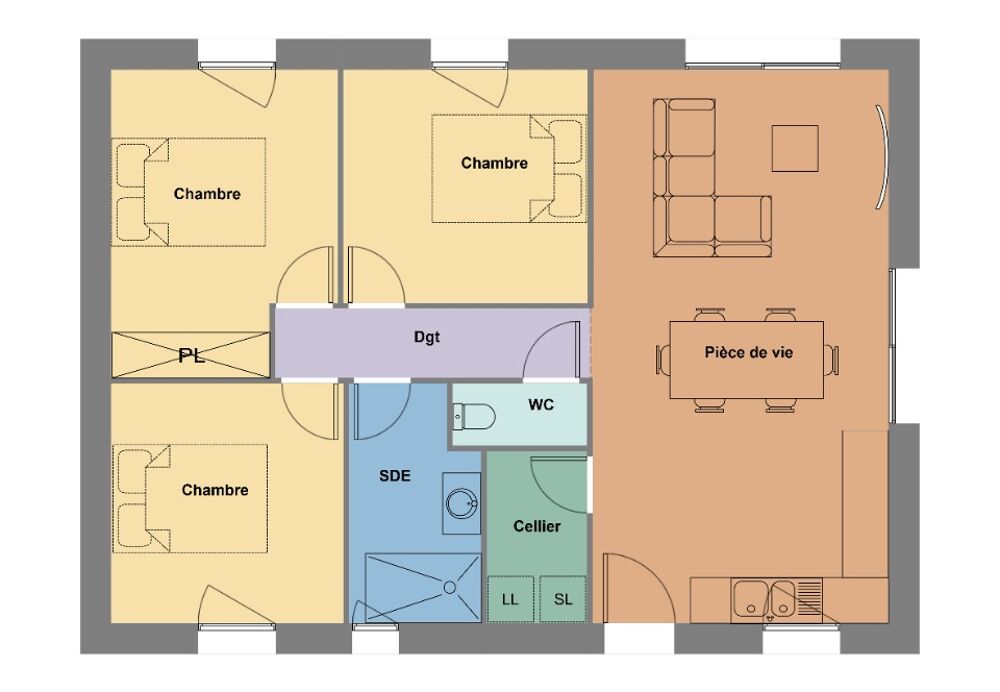 vente Maison - 4 pièce(s) - 69 m² Lannilis (29870)