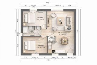  Maison à vendre 4 pièces 50 m²