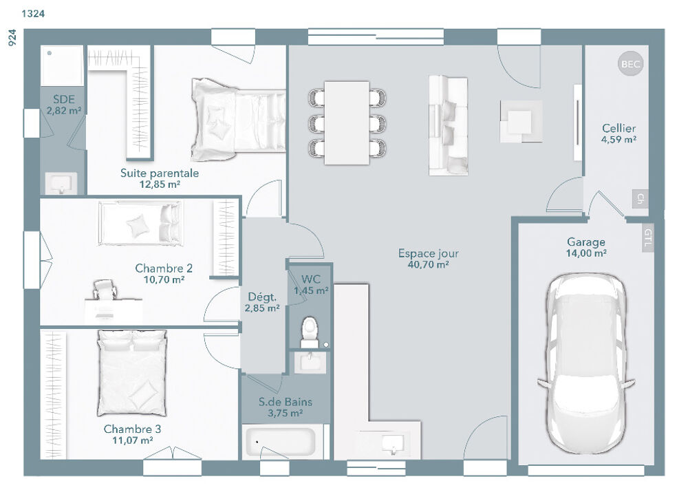 vente Maison - 4 pi�ce(s) - 90 m� Lasbordes (11400)