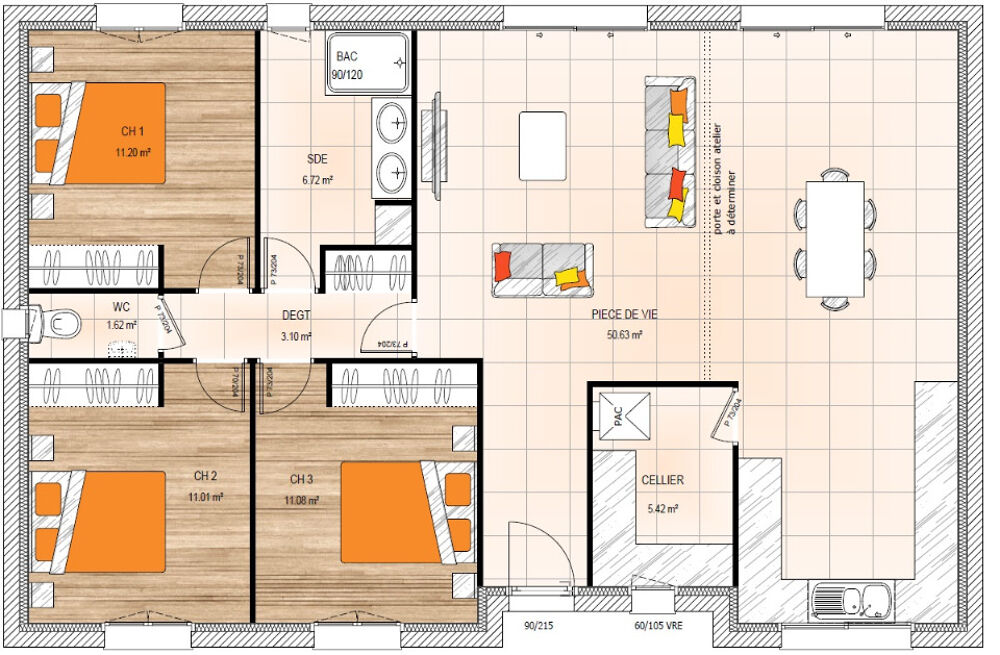 vente Maison - 5 pièce(s) - 100 m² Saint-Georges-sur-Layon (49700)