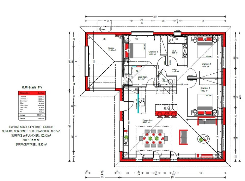 vente Maison - 4 pièce(s) - 103 m² Saint-Vincent-de-Tyrosse (40230)