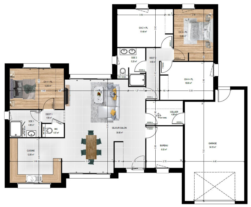 MAISON À CONSTRUIRE DE 129 M² IDÉALEMENT SITUÉE À BEAUPR....