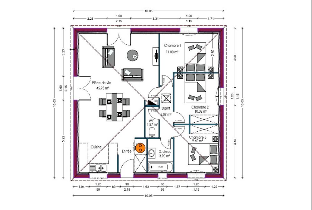MAISON À CONSTRUIRE DE 85 M² IDÉALEMENT SITUÉE À SAINT-P....