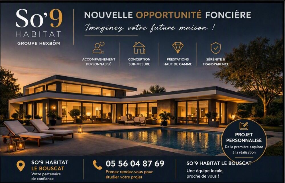 vente Terrain - 2000 m² Camblanes-et-Meynac (33360)