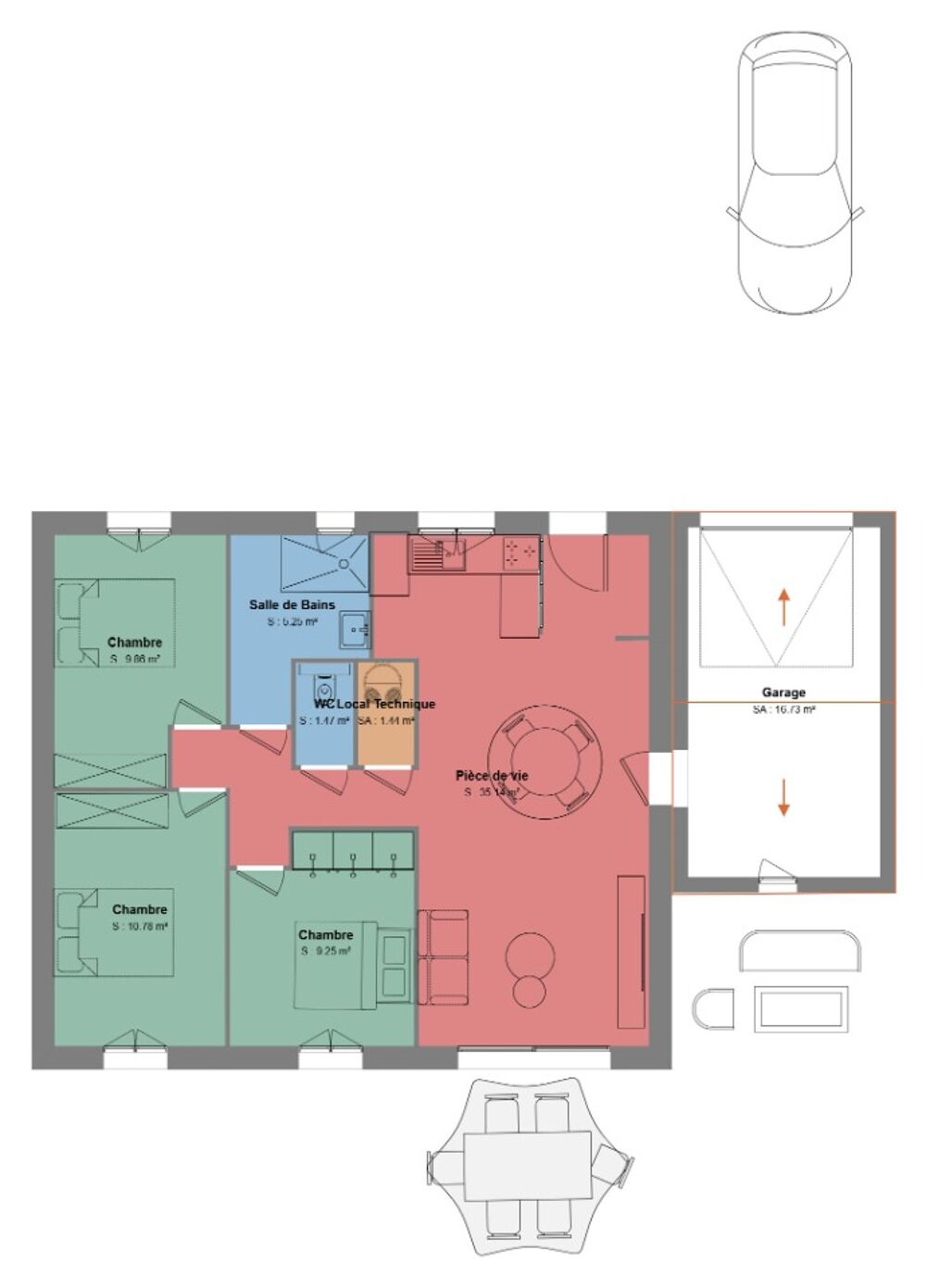 vente Maison - 4 pièce(s) - 73 m² Salavas (07150)