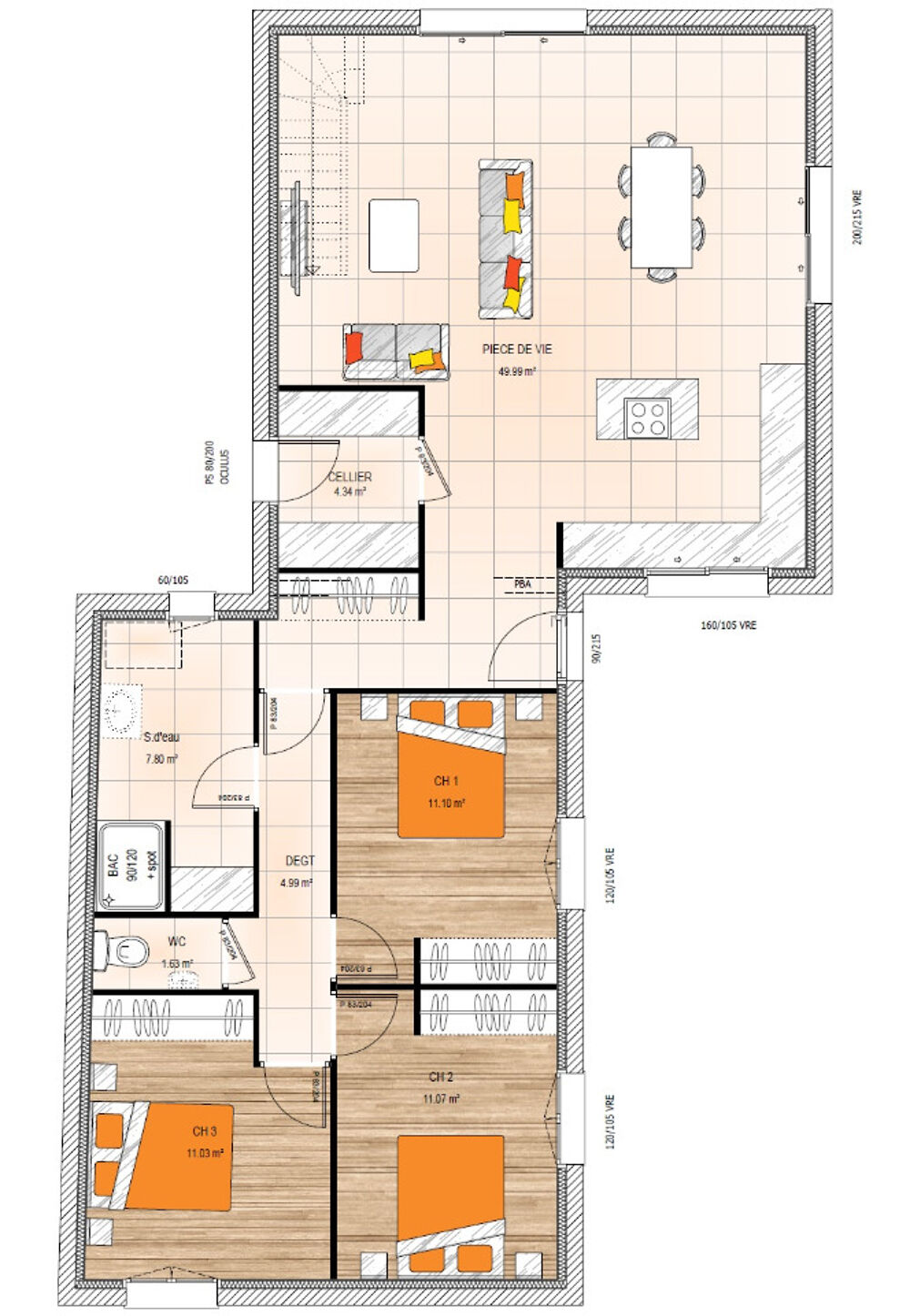 MAISON À CONSTRUIRE DE 102 M² PROCHE DE SAUMUR, 5 PIÈCES....