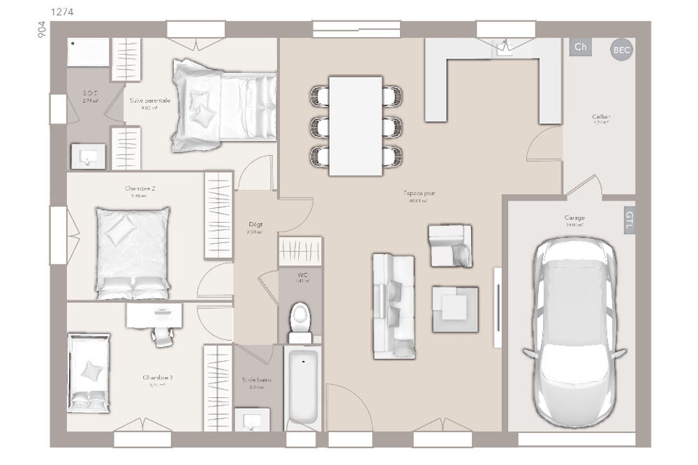 vente Maison - 4 pièce(s) - 84 m² Viriville (38980)
